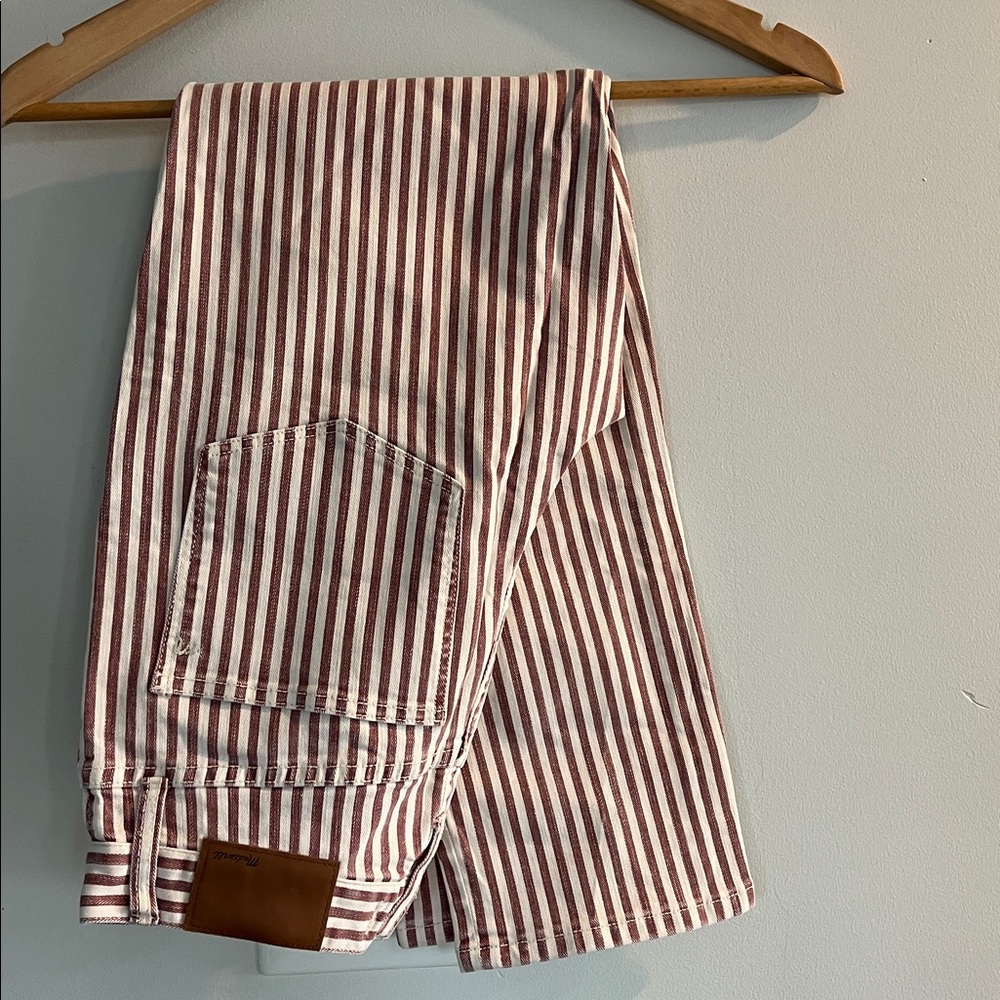 MADEWELL The High Rise Slim Crop Striped  Boy Jeans Size 25